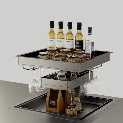 Электрическая телескопическая полка выезжающая из базы, NUOMI, цвет серый (2 коробки)